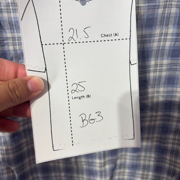 Rails Women's Button-Up Shirt Heather Blue Small Checked Slim Fit Long Sleeve - Picture 8 of 8